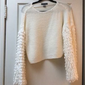 Cream Sweater with Sleeve Detail
